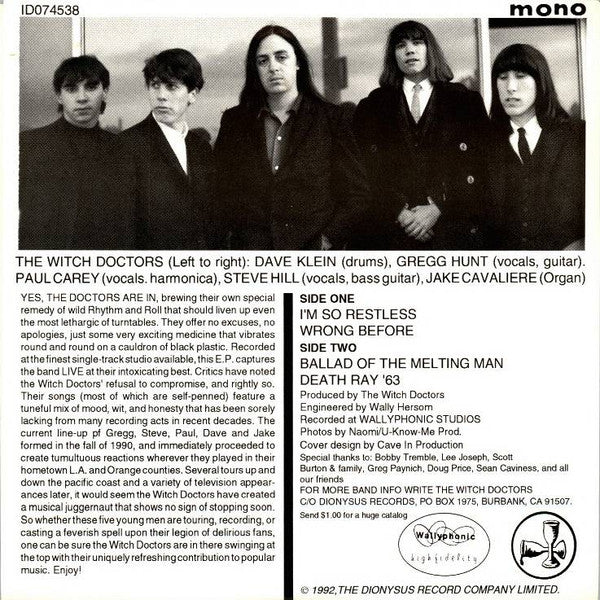 Witch Doctors, The : The Witch Doctors (7",Mono,45 RPM,EP)