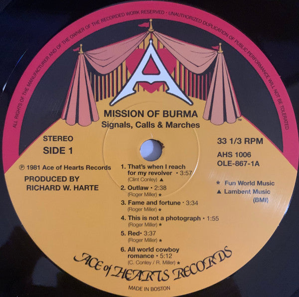 Mission Of Burma : Signals, Calls, And Marches (LP,EP,Reissue,Remastered,Stereo)