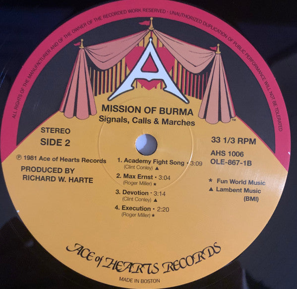Mission Of Burma : Signals, Calls, And Marches (LP,EP,Reissue,Remastered,Stereo)