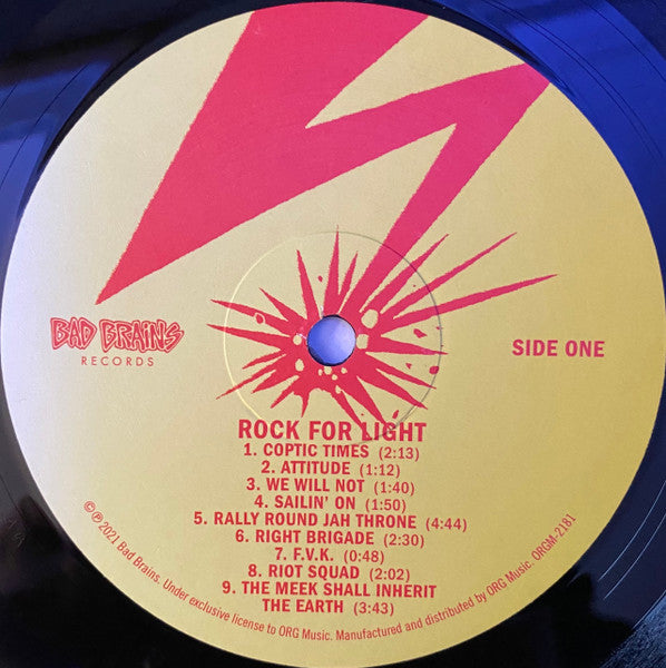Bad Brains : Rock For Light (LP,Album,Reissue,Remastered,Stereo)