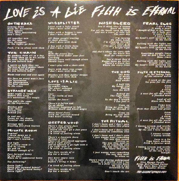 Filth Is Eternal : Love Is A Lie, Filth Is Eternal (12",45 RPM,Album,Limited Edition)