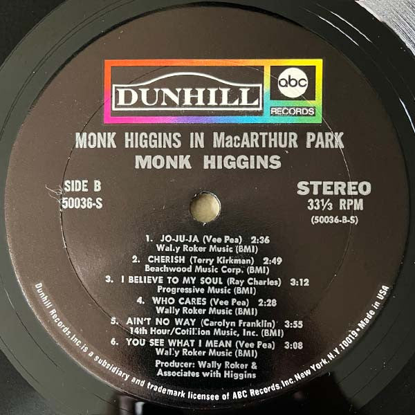 Monk Higgins : Monk Higgins In MacArthur Park (LP,Album,Stereo)