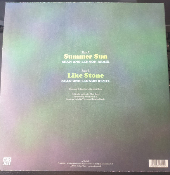 Matt Berry (3) : Summer Sun / Like Stone (Sean Lennon Remixes) (12",45 RPM,Single,Limited Edition)