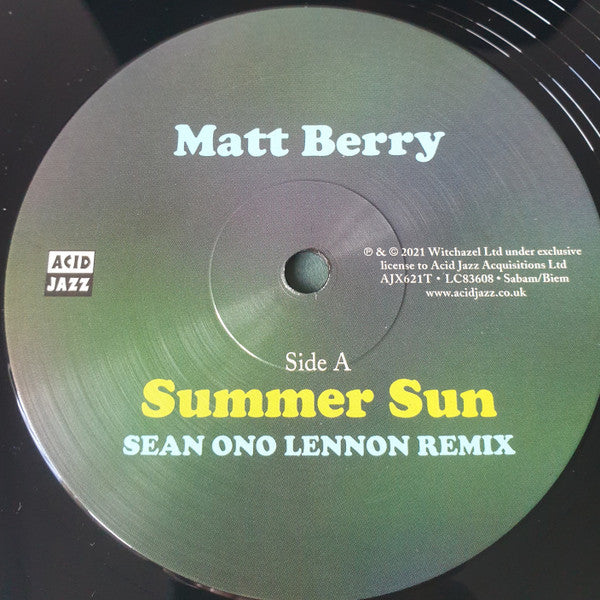 Matt Berry (3) : Summer Sun / Like Stone (Sean Lennon Remixes) (12",45 RPM,Single,Limited Edition)
