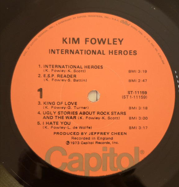Kim Fowley : International Heroes (LP, Album, LA )