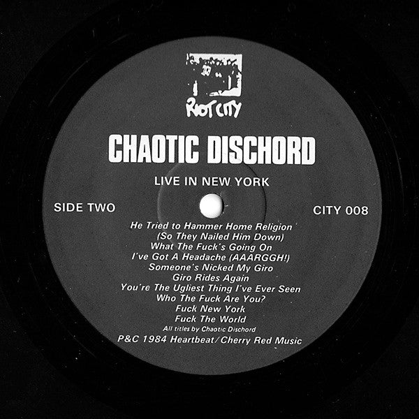 Chaotic Dischord : Live In New York (LP,Album)