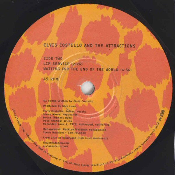 Elvis Costello And The Attractions* : Live At Hollywood High (7", RSD, Ltd, Num)