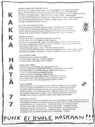 Kakka-Hätä 77 : Kakkahätä Tappaa (7", EP, RP)