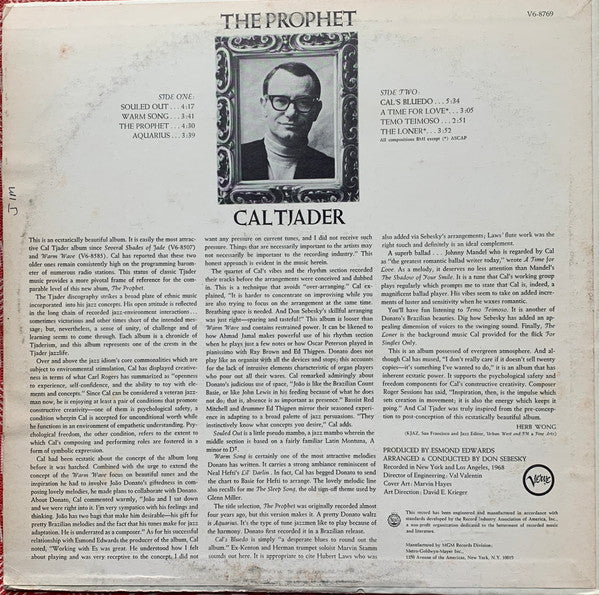 Cal Tjader : The Prophet (LP,Album,Stereo)
