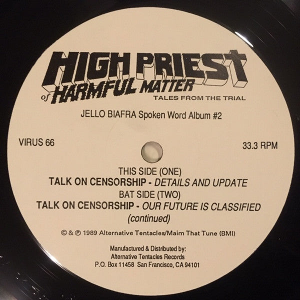Jello Biafra : High Priest Of Harmful Matter - Tales From The Trial (LP,Album)