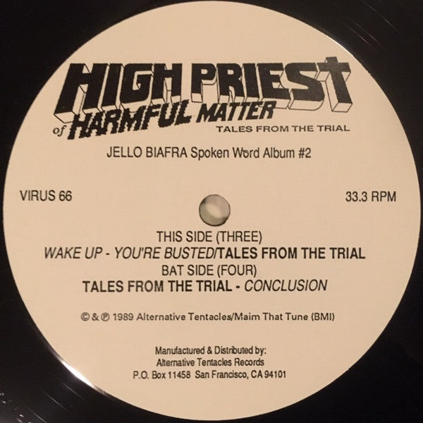 Jello Biafra : High Priest Of Harmful Matter - Tales From The Trial (LP,Album)