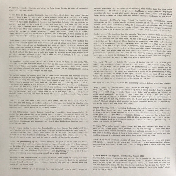 Zander Schloss : Song About Songs (LP)