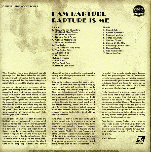 Garry Schyman : I Am Rapture Rapture Is Me (Official Bioshock® Score) / Sounds From The Lighthouse (Official Bioshock® 2 Score) (LP,Special Edition)