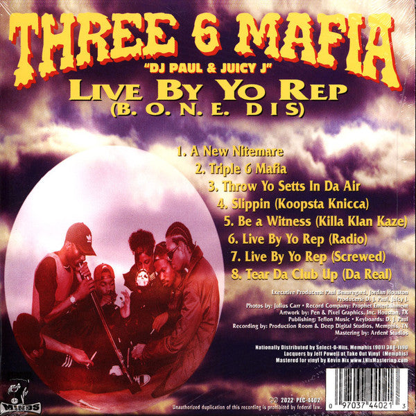 Three 6 Mafia : Live By Yo Rep (B.O.N.E. Dis) (12",EP,Limited Edition,Reissue,Special Edition)