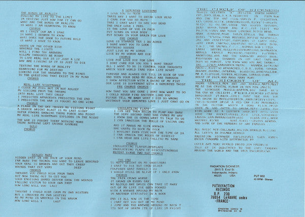 Radiation Sickness : Bounds Of Reality (7", EP, Num)