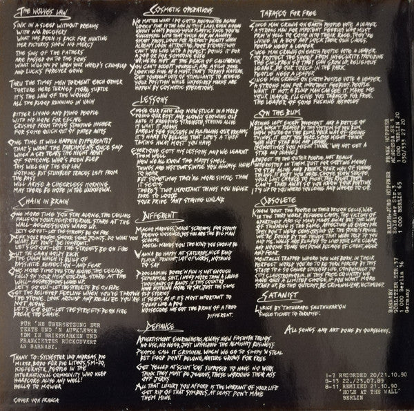 M.V.D. / Malinheads : Berlin Gewidmet ✝ 3. Okt' 90 / Shape Of Rage (LP, Gat)