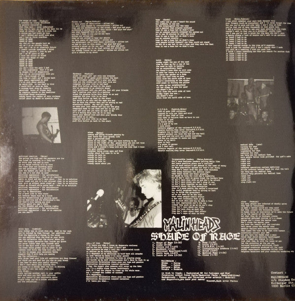 M.V.D. / Malinheads : Berlin Gewidmet ✝ 3. Okt' 90 / Shape Of Rage (LP, Gat)