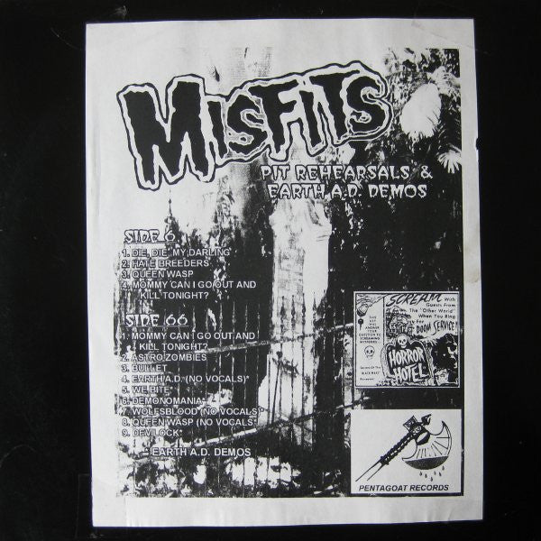Misfits : Pit Rehearsals 1982 & Earth A.D. Demos 1983 (LP,Unofficial Release)