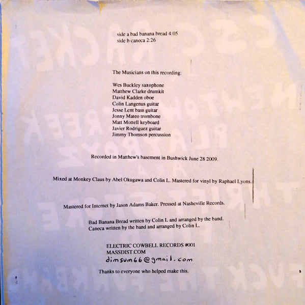 CSC Funk Band : Bad Banana Bread (7")