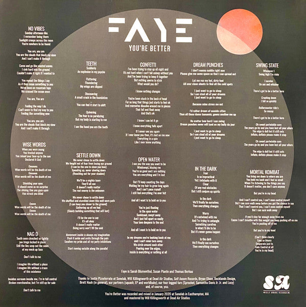 Faye (8) : You're Better (LP, Album, Whi)