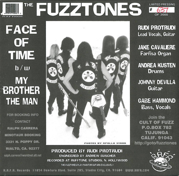 Fuzztones, The : Face Of Time / My Brother The Man (7",45 RPM,Limited Edition)