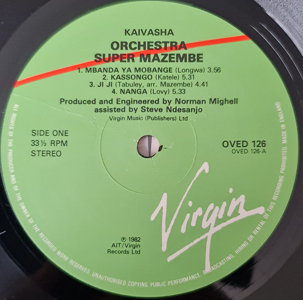 Orchestra Super Mazembe : Kaivaska (LP,Album,Reissue)