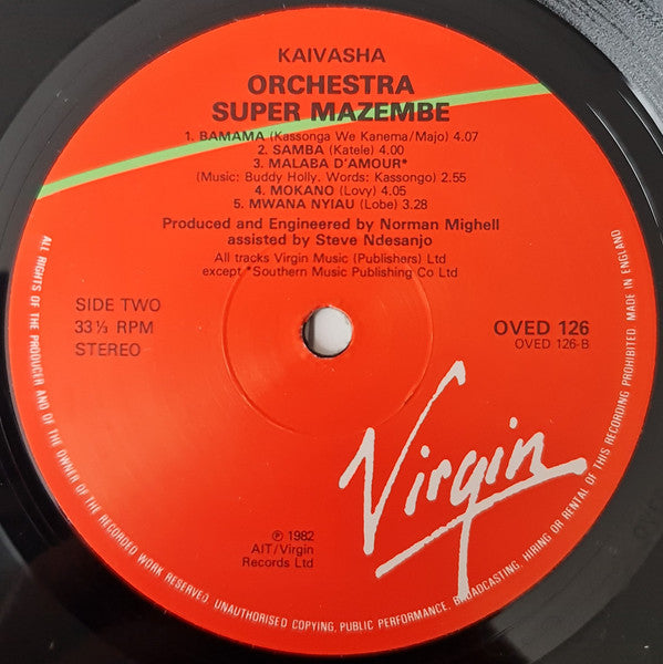 Orchestra Super Mazembe : Kaivaska (LP,Album,Reissue)