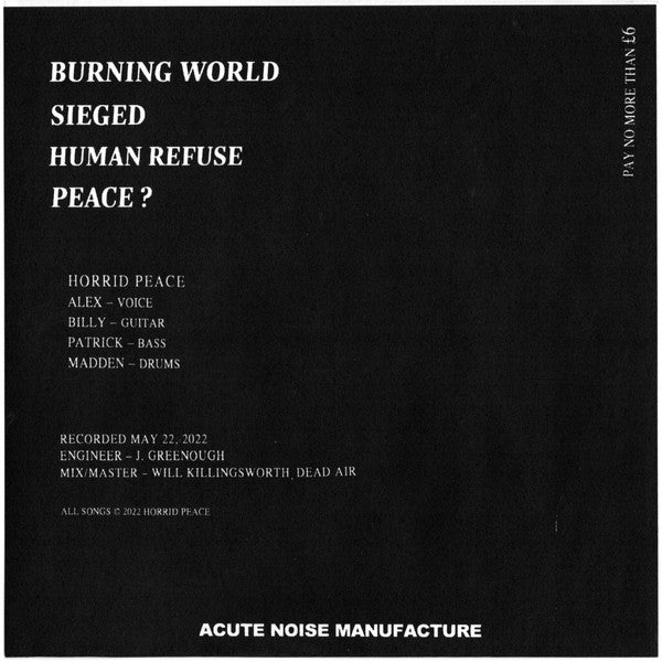 Horrid Peace : Agony Surrounds (Flexi, 7", S/Sided, EP)