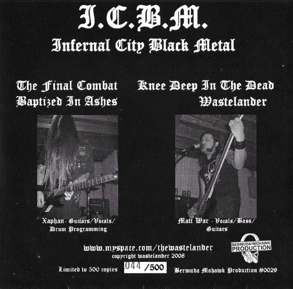 Wastelander : I.C.B.M. (Infernal City Black Metal) (7", Num, Gre)