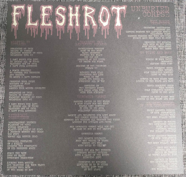 Fleshrot (3) : Unburied Corpse (LP, Album, M/Print, RP, Yel)