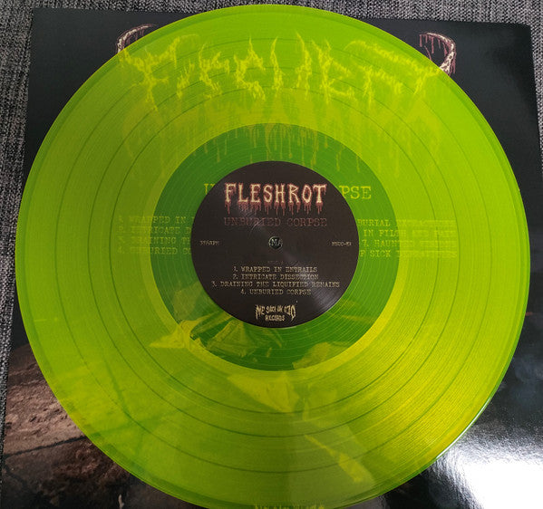 Fleshrot (3) : Unburied Corpse (LP, Album, M/Print, RP, Yel)