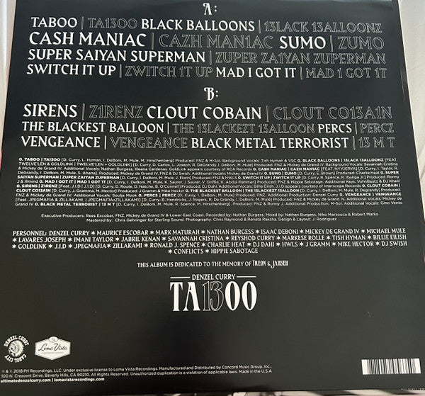 Denzel Curry : Ta13oo (LP,Album,Limited Edition)