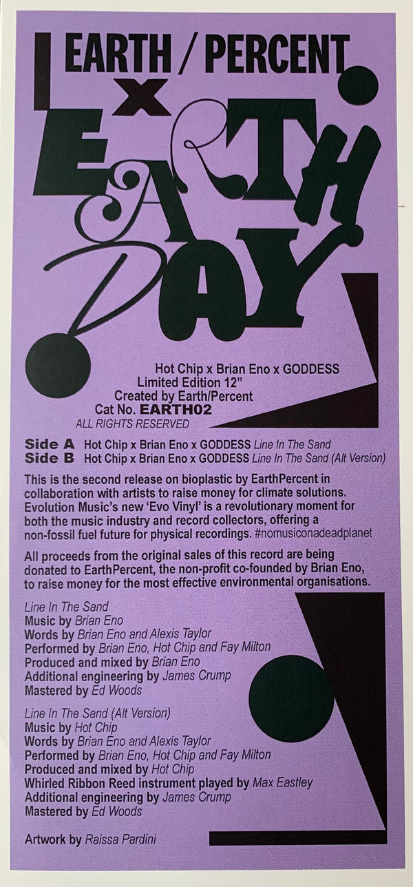 Hot Chip x Brian Eno x Goddess (11) : Line In The Sand (12",45 RPM,Limited Edition)