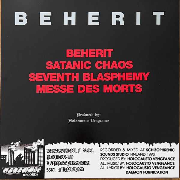 Beherit : Messe Des Morts (12",45 RPM,Single Sided,EP,Reissue)