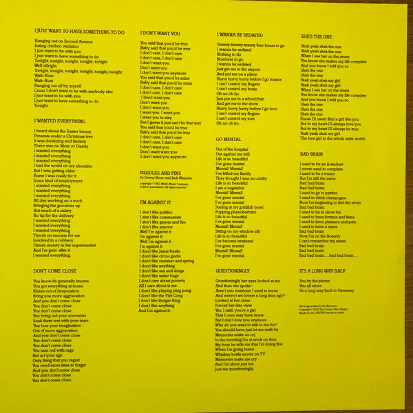 Ramones : Road To Ruin (LP, Album, RP)