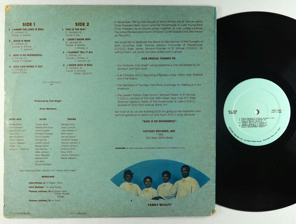 United Pentecostal Choir, The : God Is So Wonderful (LP,Stereo)