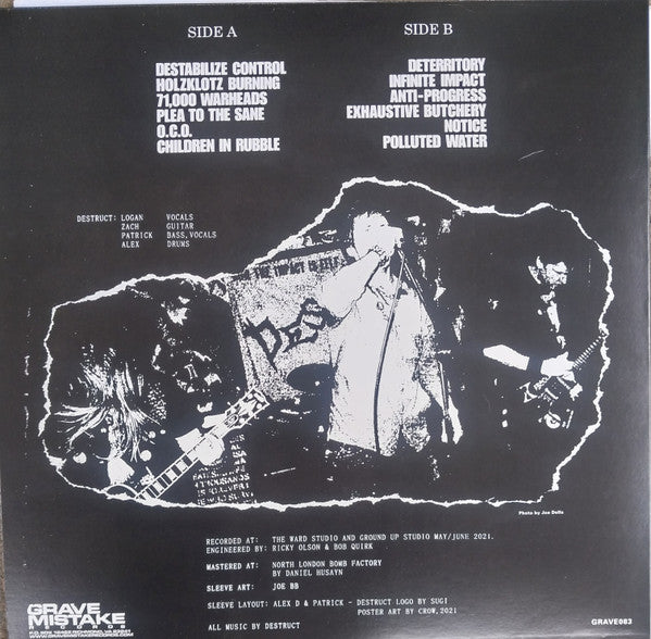 Destruct (6) : Cries the Mocking Mother Nature (LP, Ltd, Blu + Flexi, 7", S/Sided, Red)