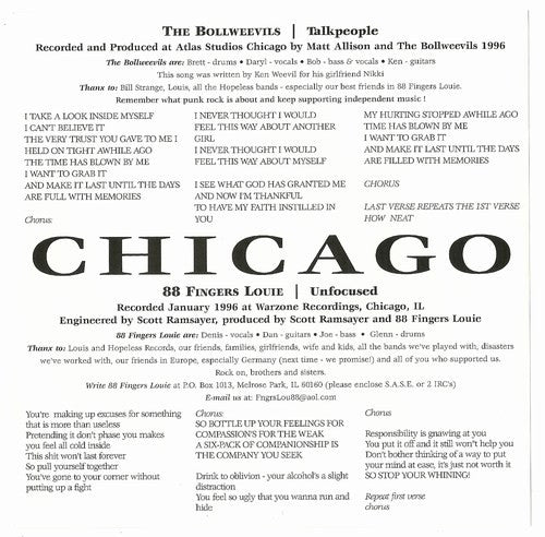 Bollweevils, The / 88 Fingers Louie / Funeral Oration (2) / NRA : Chicago Versus Amsterdam (7")