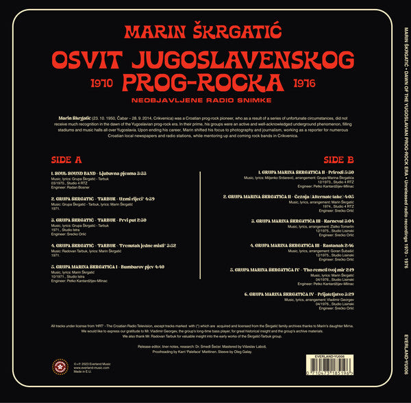 Marin Škrgatić : Dawn Of The Yugoslavian Prog-Rock Era (Unreleased Radio Recordings 1970-1976) (LP, Comp, RM)