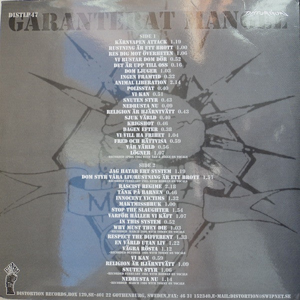 Mob 47 : Garanterat Mangel (LP,Compilation,Repress)