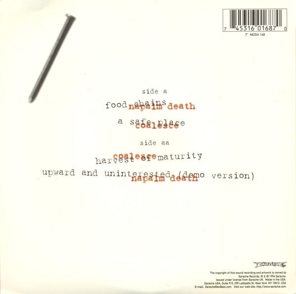 Napalm Death / Coalesce : In Tongues We Speak (7", Pur)