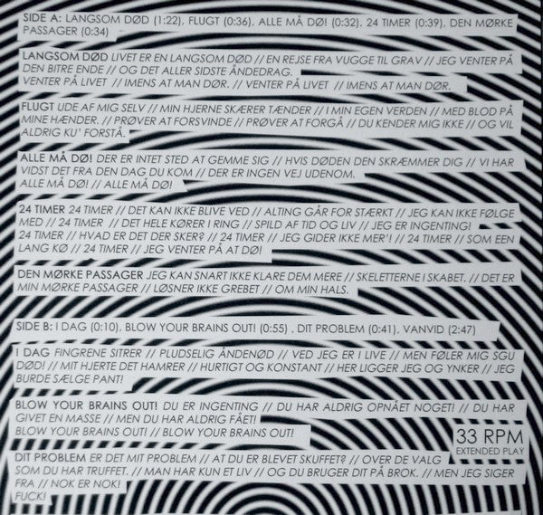 Fejlfix : Langsom Død (7",EP,33 ⅓ RPM)