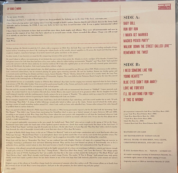 Link Wray : Sings And Plays Guitar (LP,Album,Reissue,Mono)