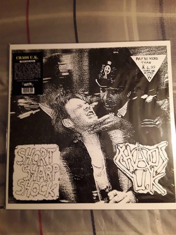 Chaos UK : Short Sharp Shock (LP, Album, RE, Whi)