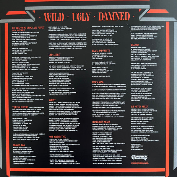 Lower Class Brats : Tales Of The Wild, The Ugly And The Damned (LP, Album, Ora)