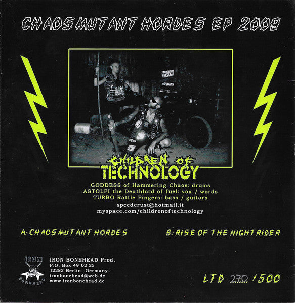 Children Of Technology : Chaosmutant Hordes (7", EP, Ltd, Num, Gre)