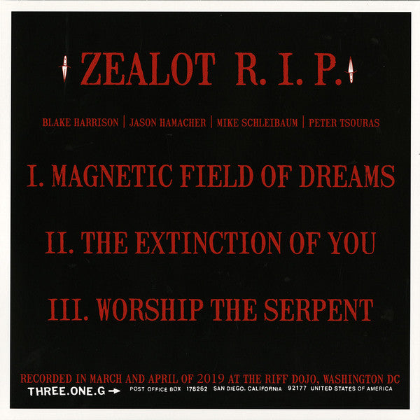 Zealot R.I.P. : Zealot R.I.P. (12", S/Sided, EP, RP, Bla)