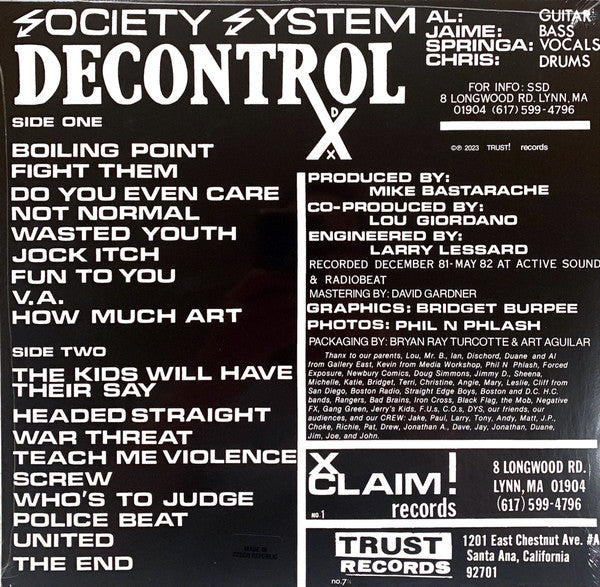 SSD : The Kids Will Have Their Say (12",45 RPM,Album,Limited Edition,Reissue,Remastered)