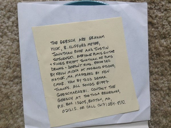 Gersch, The : Bloodbottom / Listwish (7",33 ⅓ RPM,Limited Edition)