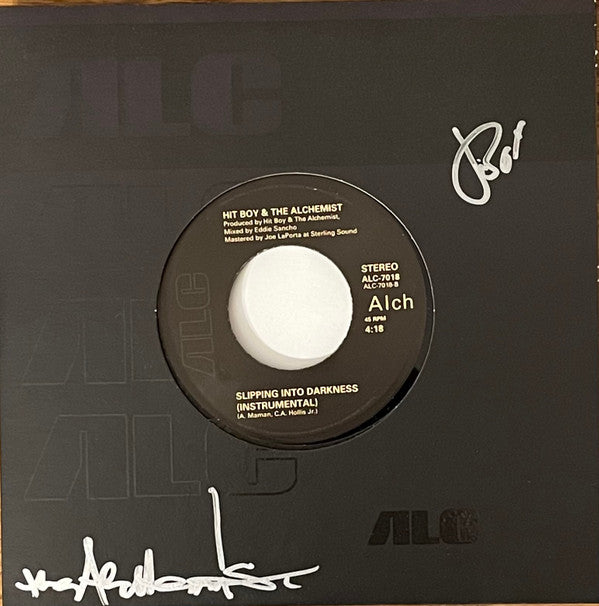 The Alchemist*, Hit Boy* : Slipping Into Darkness (7", Single, Ltd, Num)